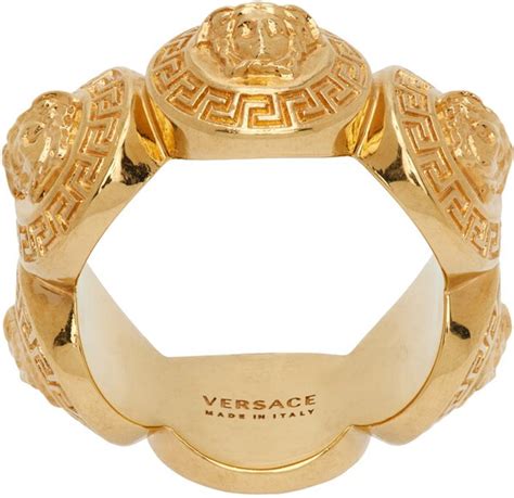 versace gold large medusa ring|Versace ring size.